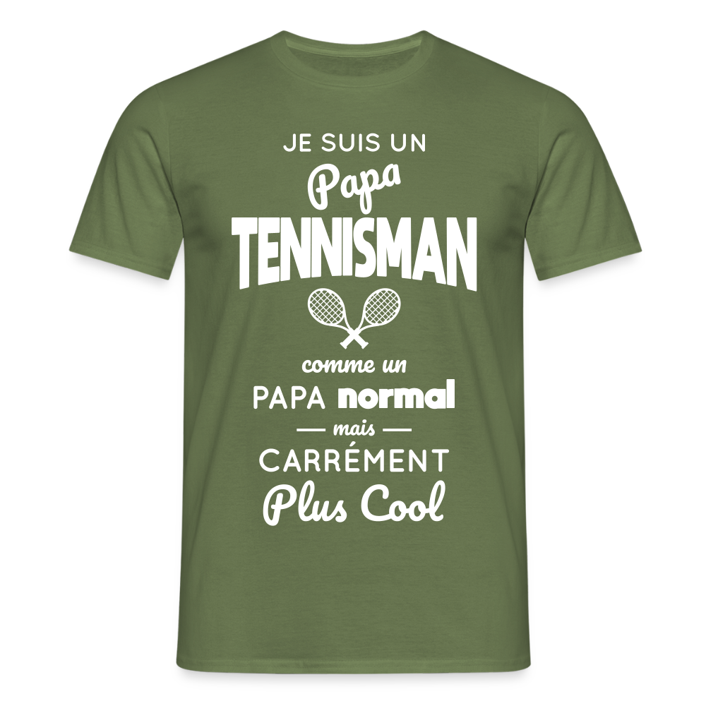 T-shirt Homme - Papa tennisman plus cool - vert militaire