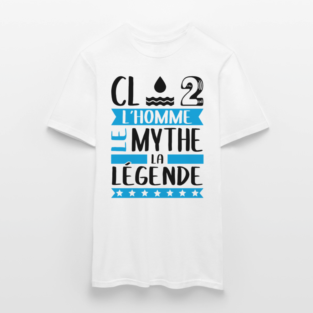 T-shirt homme coloris clair Claude rébus – L’homme, le mythe, la légende - blanc