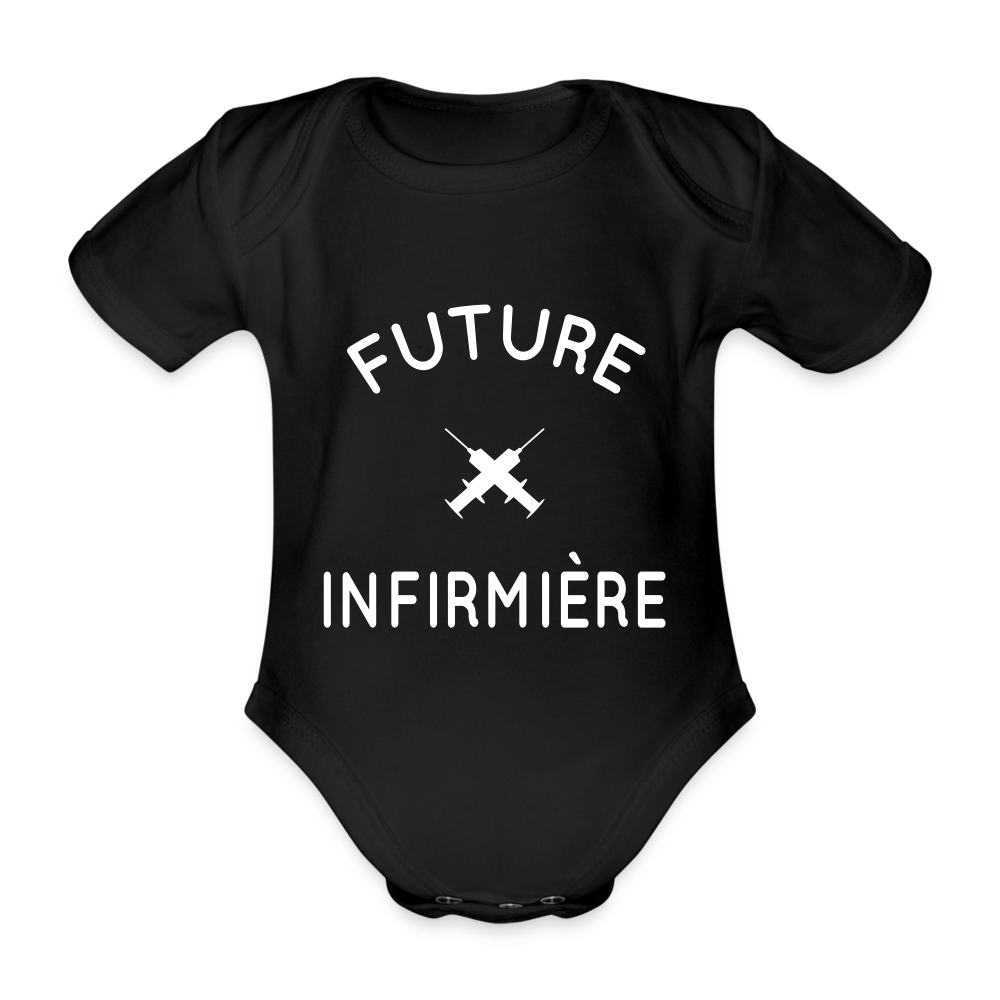 Body Bébé bio manches courtes - Future infirmière - noir