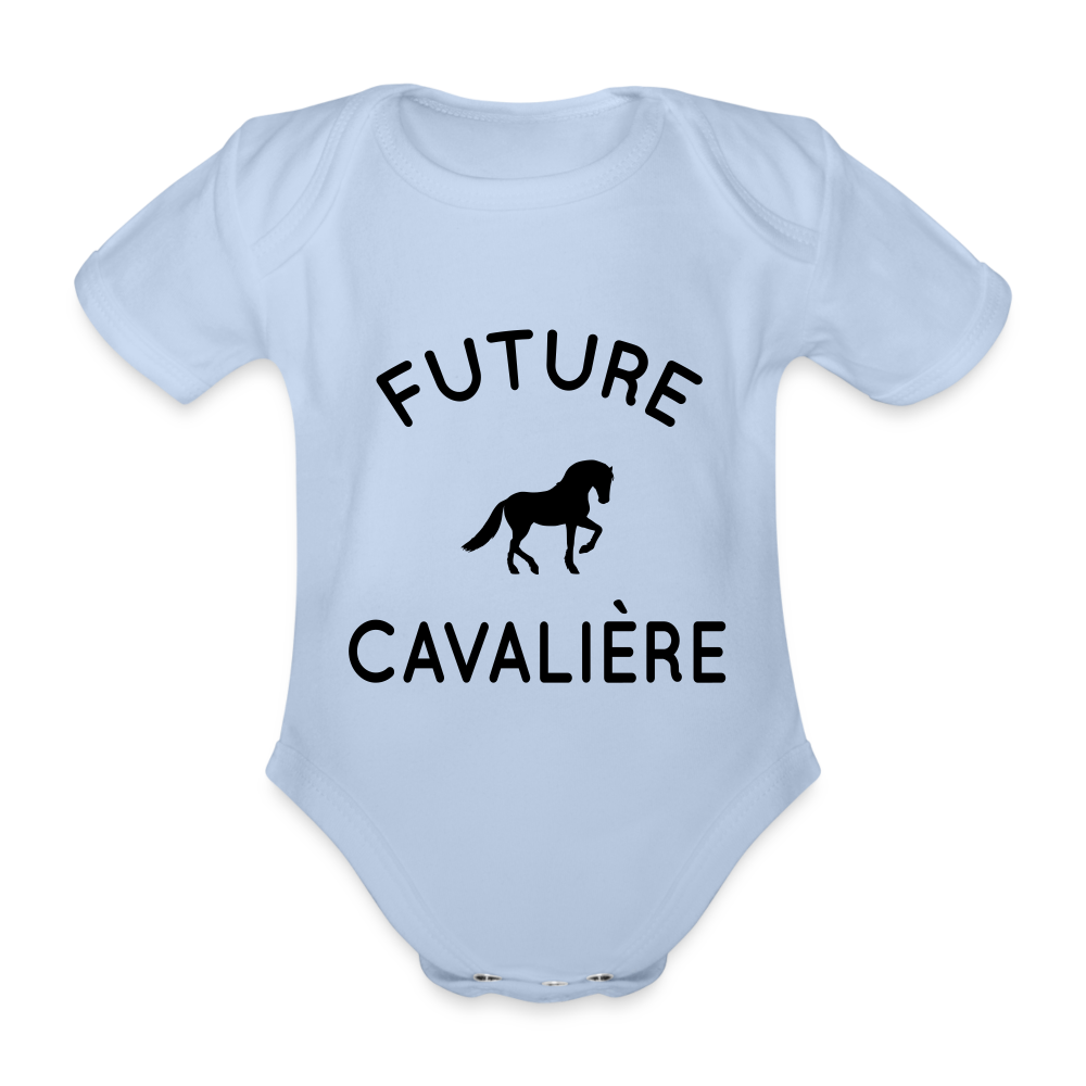 Body Bébé bio manches courtes - Future cavalière - ciel