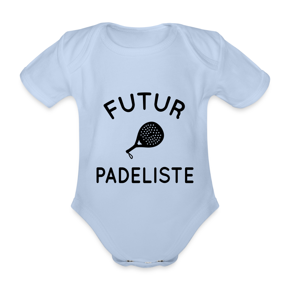 Body Bébé bio manches courtes - Futur padeliste - ciel