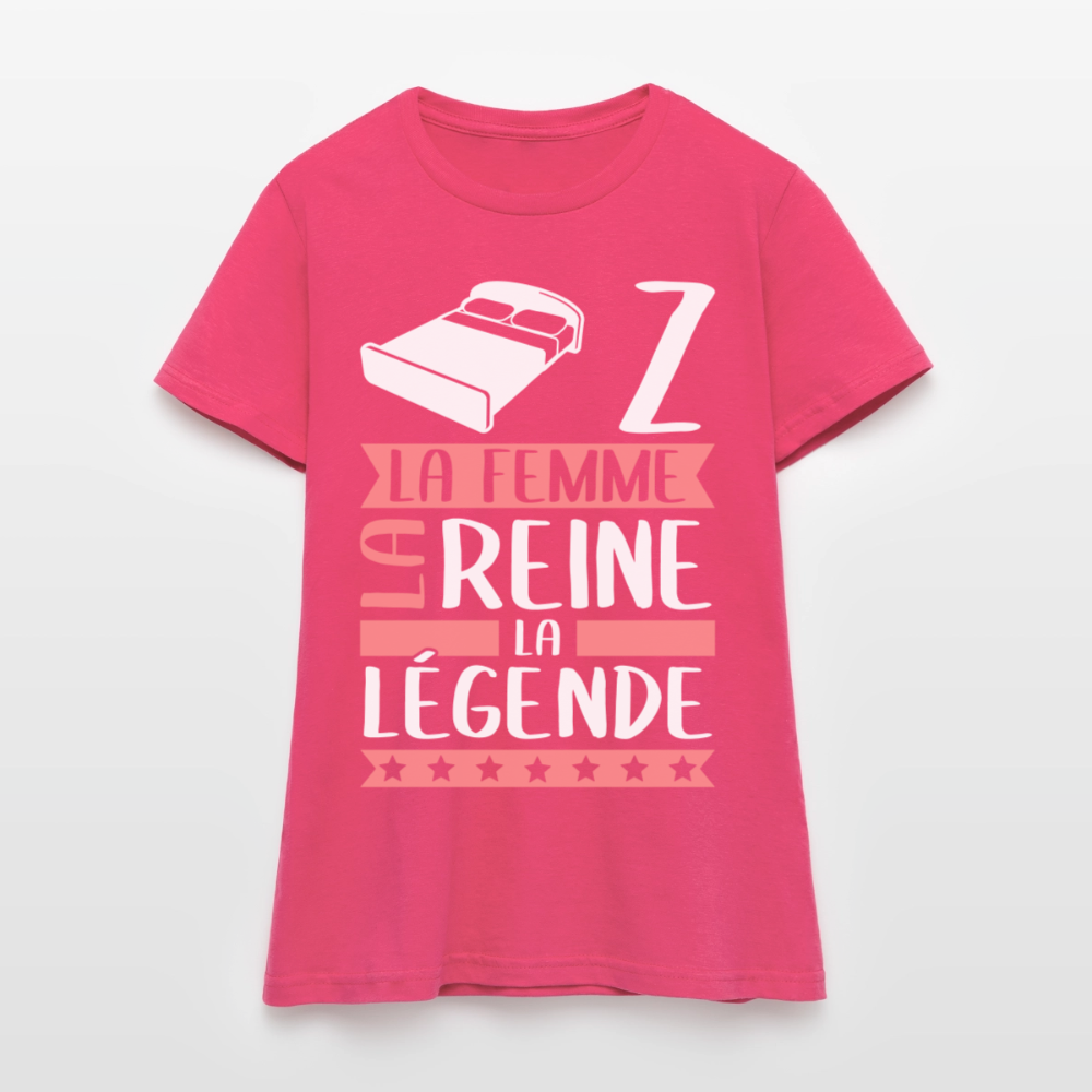 T-shirt femme Lise rébus – La femme, la reine, la légende - rose azalée