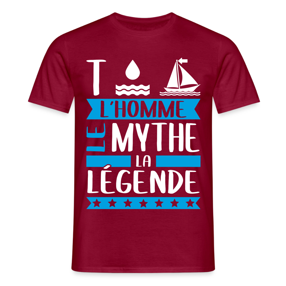 T-shirt homme Thomas rébus – L’homme, le mythe, la légende - rouge brique