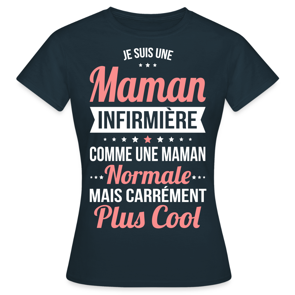T-shirt Femme - Maman infirmière plus cool - marine