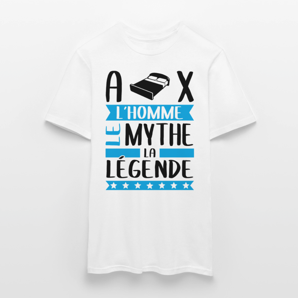 T-shirt homme coloris clair Alix rébus – L’homme, le mythe, la légende - blanc