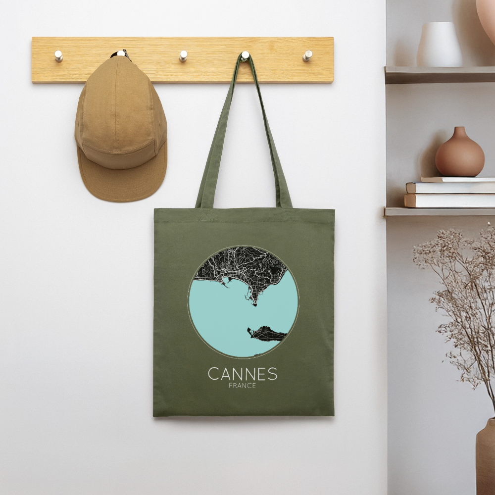 Tote Bag Cannes Bio – Plan de Cannes - kaki
