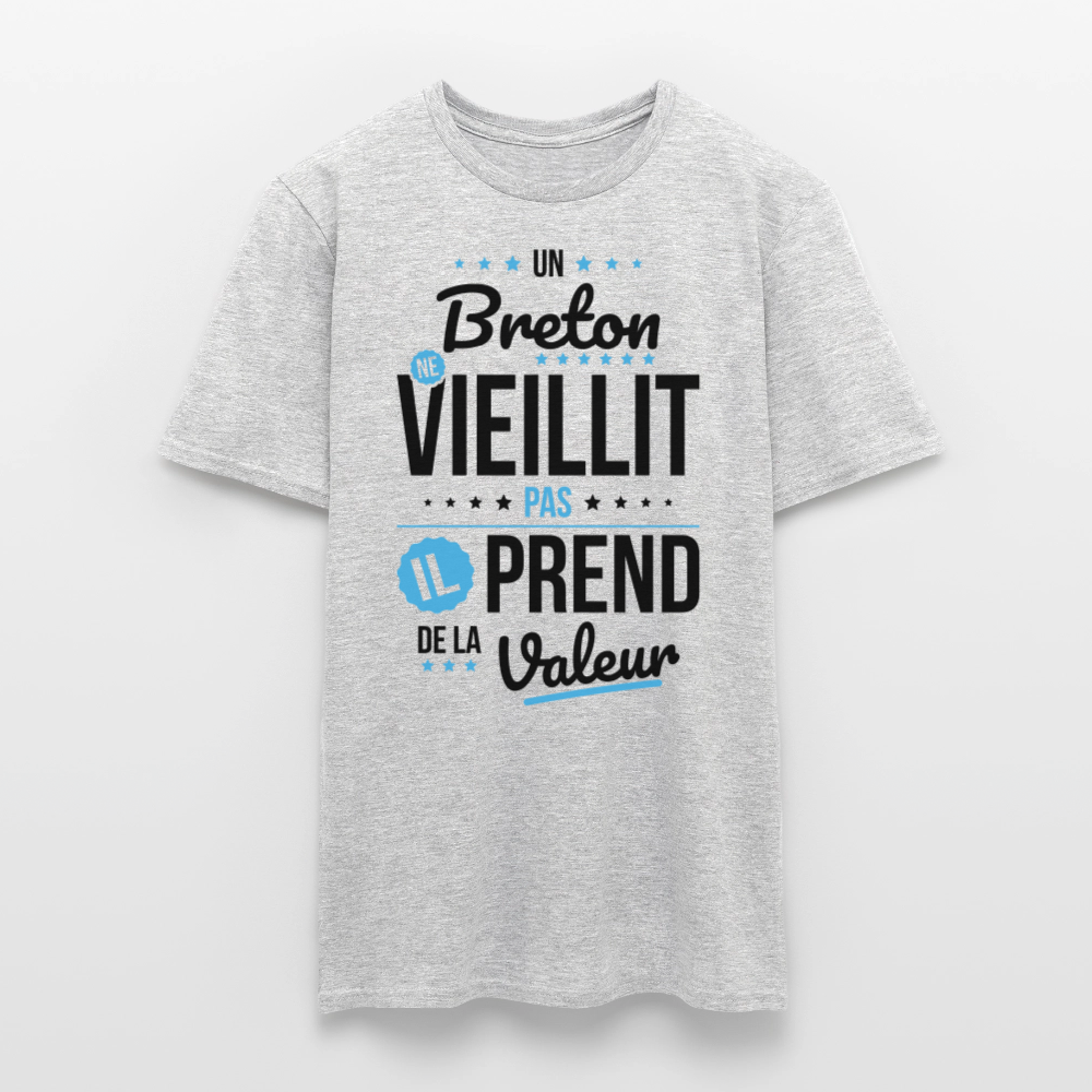 T-shirt Homme - Un Breton ne vieillit pas - gris chiné