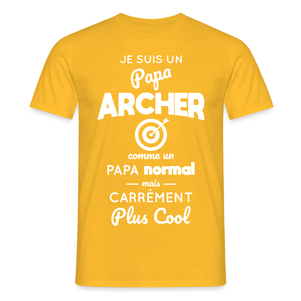 T-shirt Homme - Papa archer plus cool - jaune