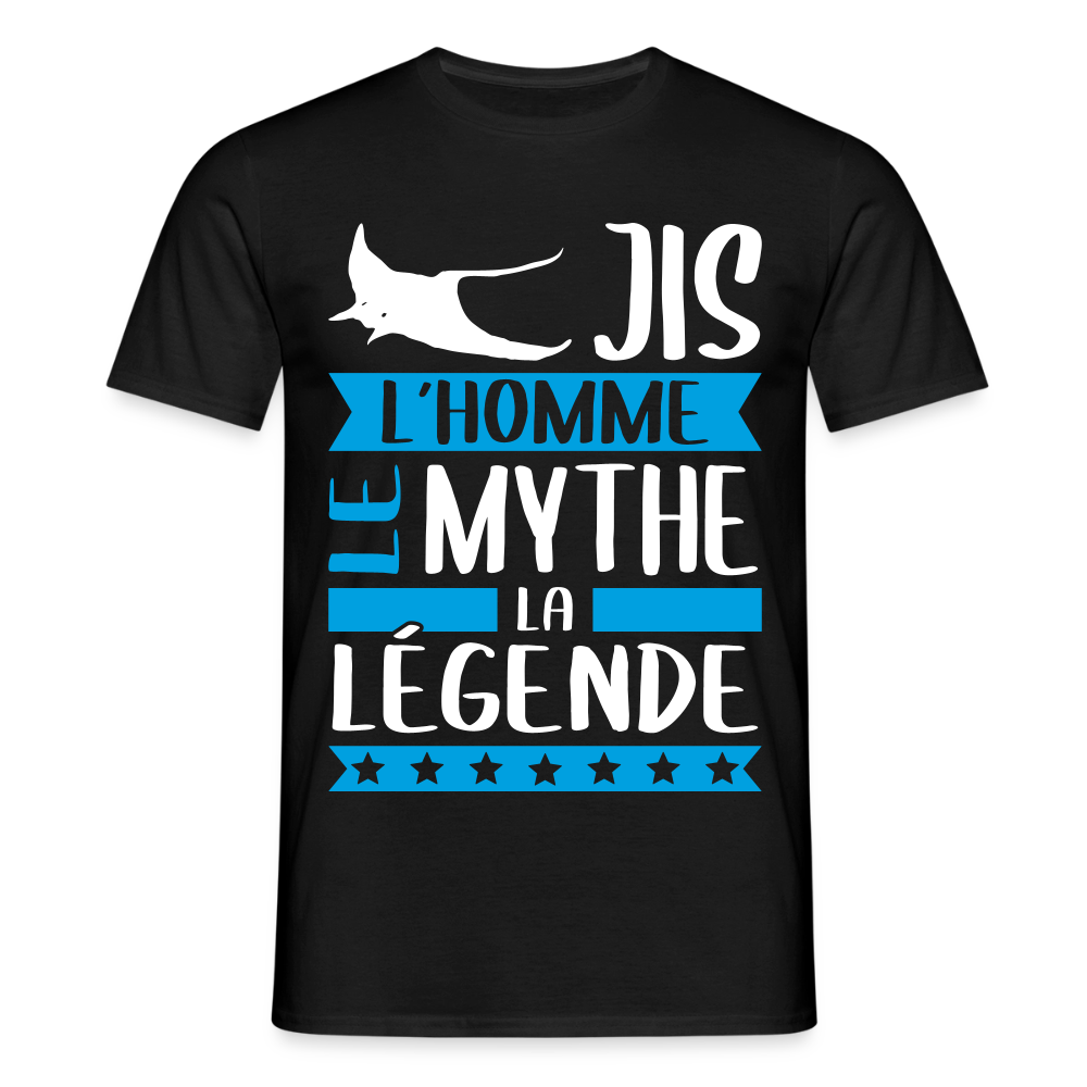 T-shirt homme Régis rébus – L’homme, le mythe, la légende - noir