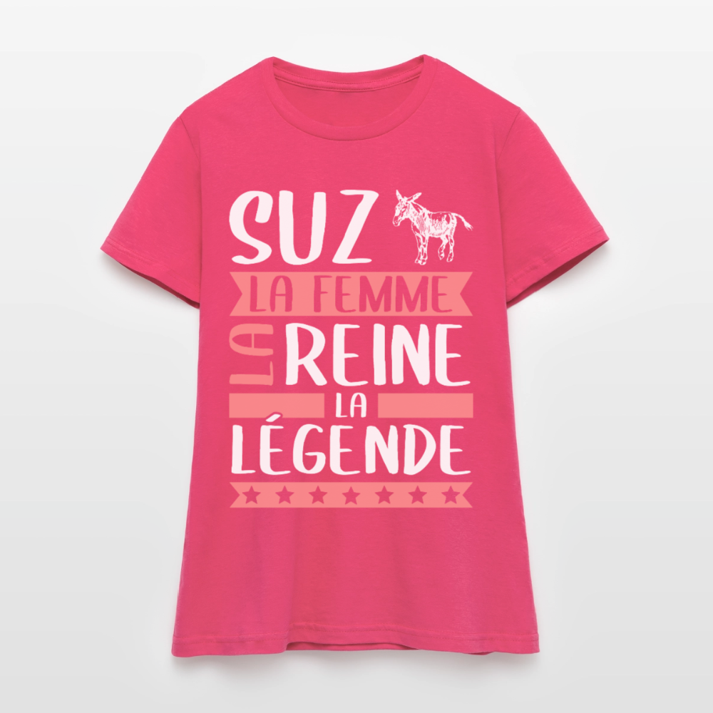 T-shirt femme Suzanne rébus – La femme, la reine, la légende - rose azalée