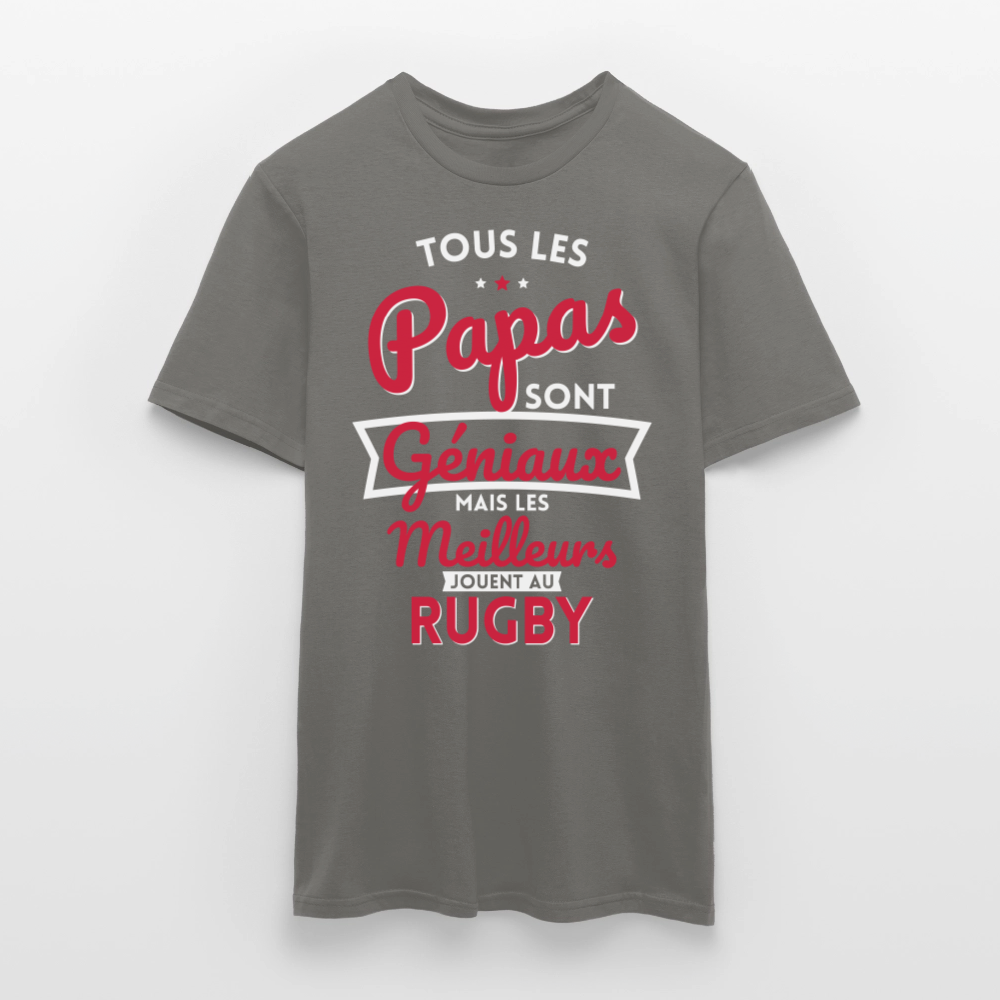 T-shirt Homme - Papas géniaux - Les meilleurs jouent au rugby - gris graphite