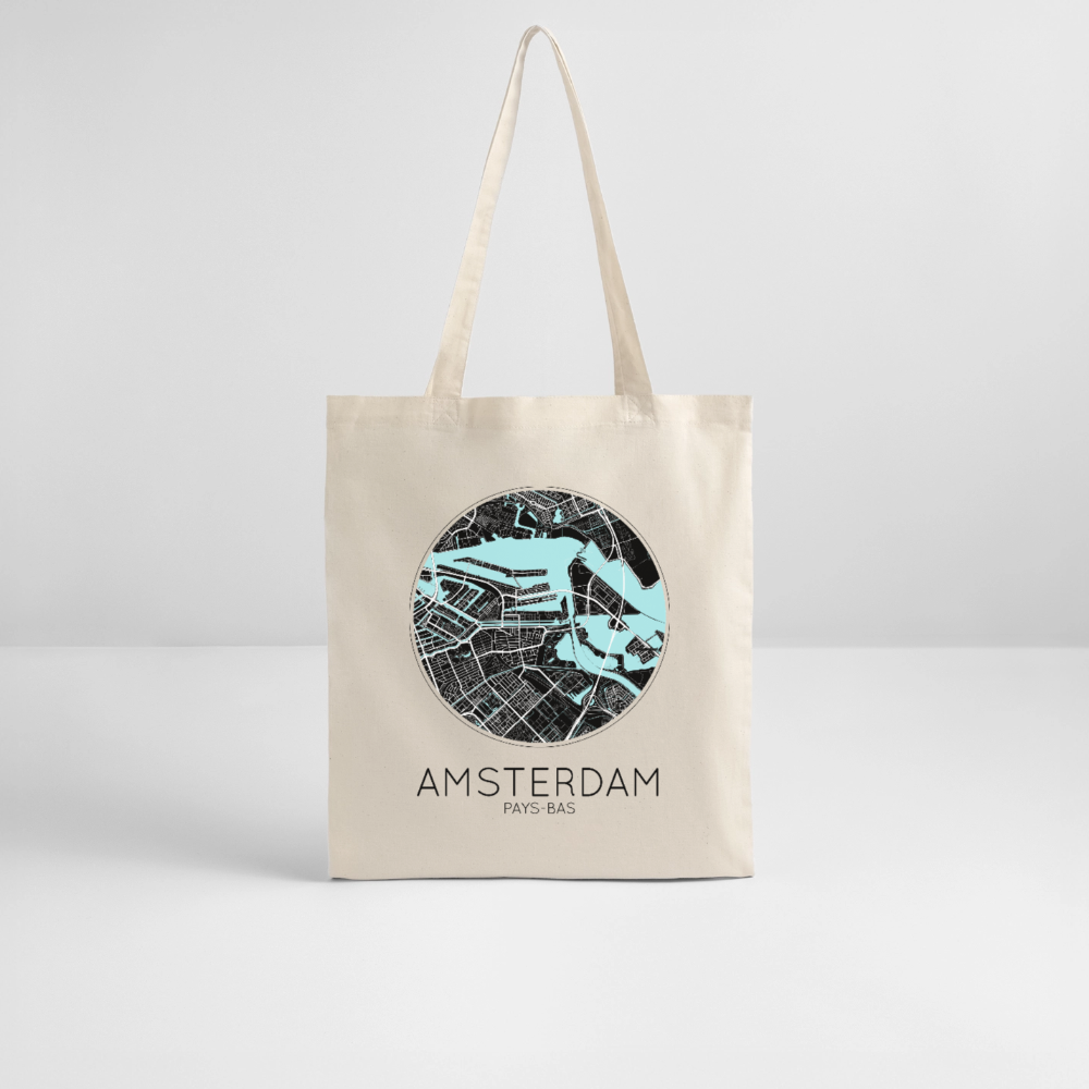 Tote Bag Amsterdam Bio Coloris Clair – Plan d’Amsterdam - écru doux