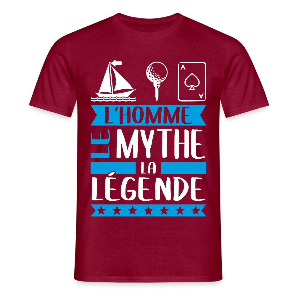 T-shirt homme Mathias rébus – L’homme, le mythe, la légende - rouge brique
