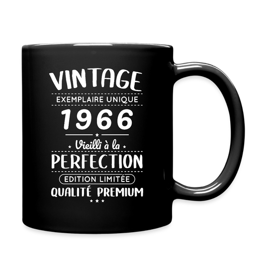 Mug anniversaire homme 60 ans – Vintage 1966 – Perfection - noir