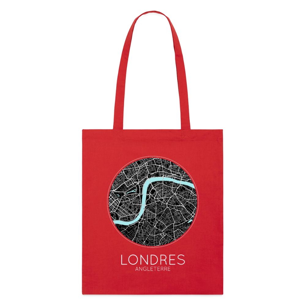 Tote Bag Londres Bio – Plan de Londres - rouge