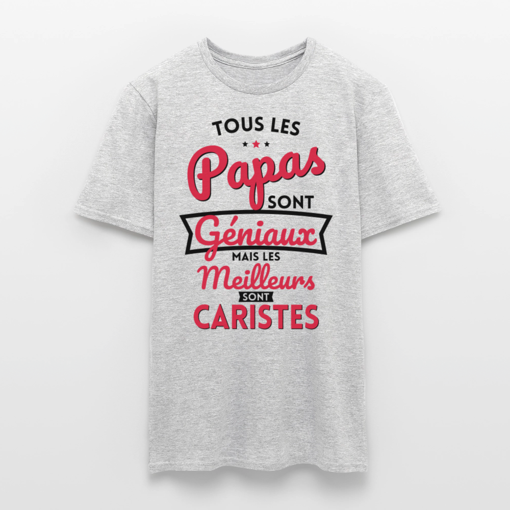 T-shirt Homme - Papas géniaux - Les meilleurs sont caristes - gris chiné