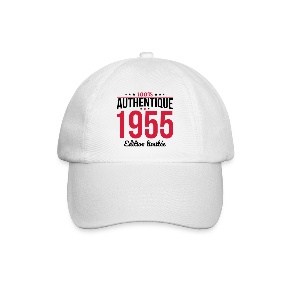 Casquette classique - Anniversaire 70 Ans - 100% Authentique 1955 - blanc/blanc