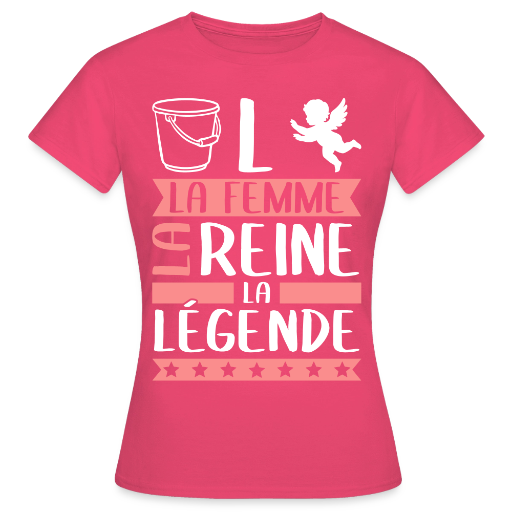 T-shirt femme Solange rébus – La femme, la reine, la légende - rose azalée