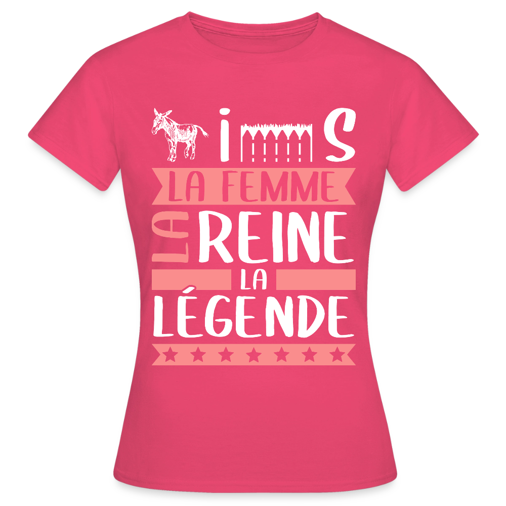 T-shirt femme Agnès rébus – La femme, la reine, la légende - rose azalée