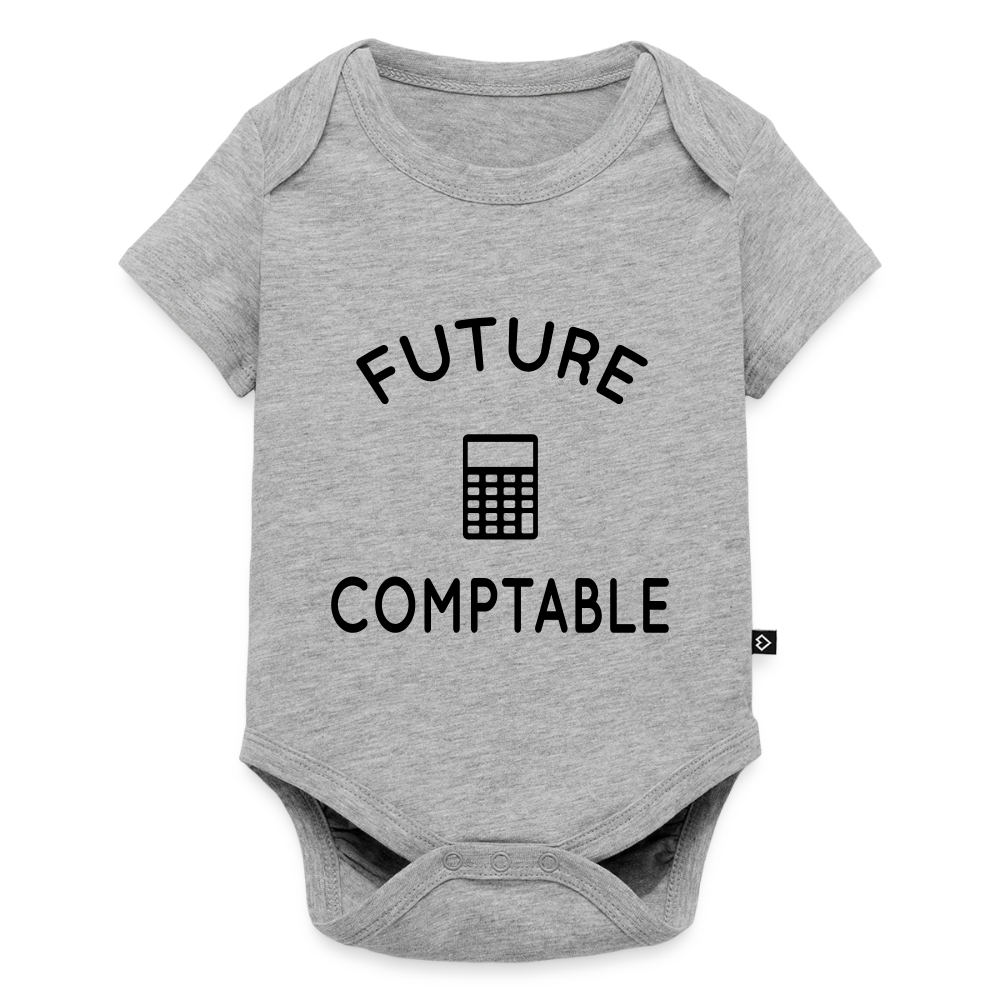 Body Bébé bio manches courtes - Future comptable - gris chiné