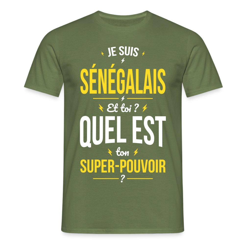 T-shirt Homme - Je suis Sénégalais - Super-pouvoir - vert militaire