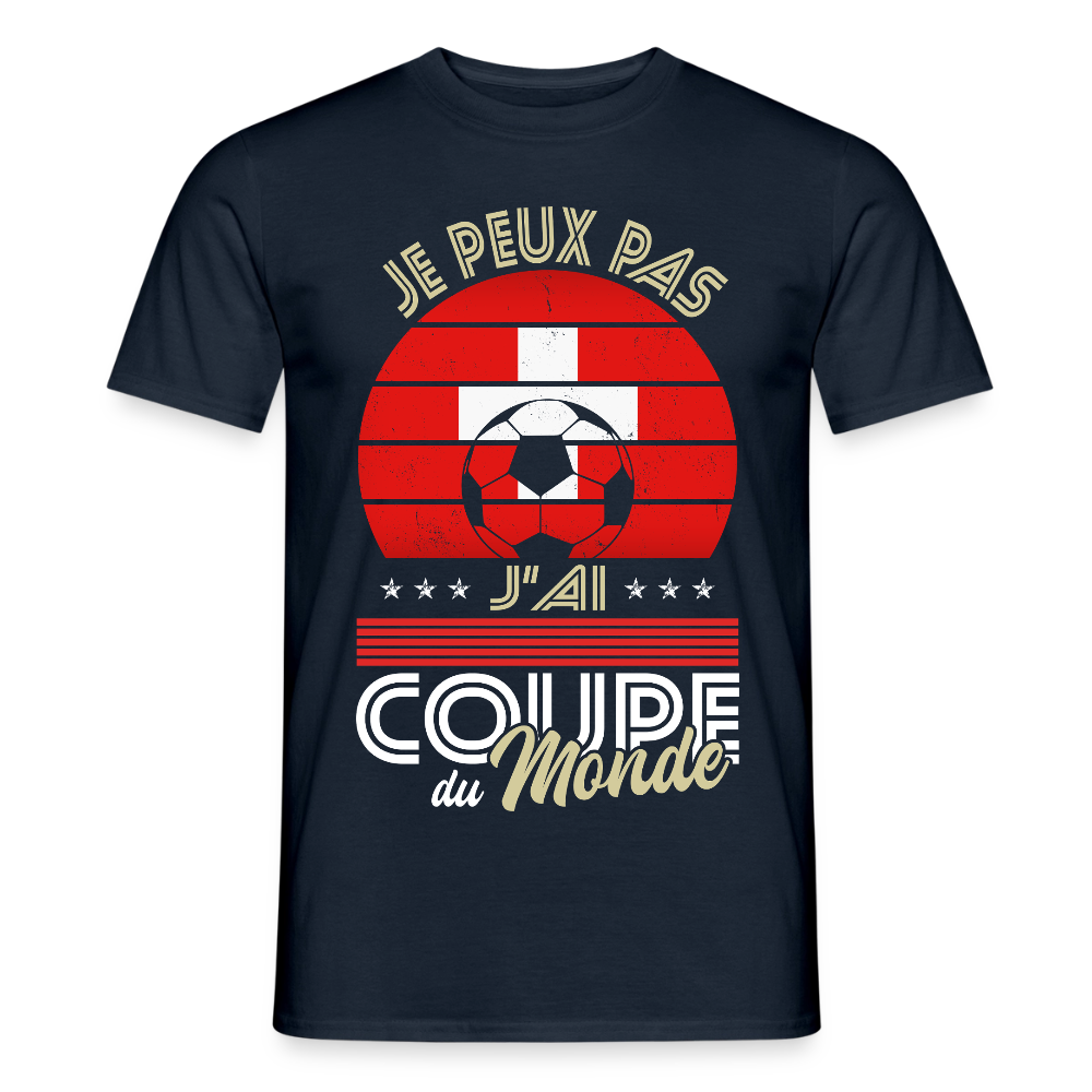 T-shirt Homme - Je peux pas j'ai Coupe du Monde - Suisse - marine