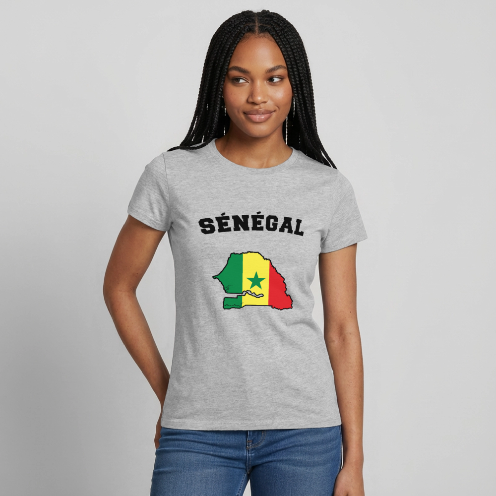 T-shirt Femme coloris clair - Sénégal - gris chiné