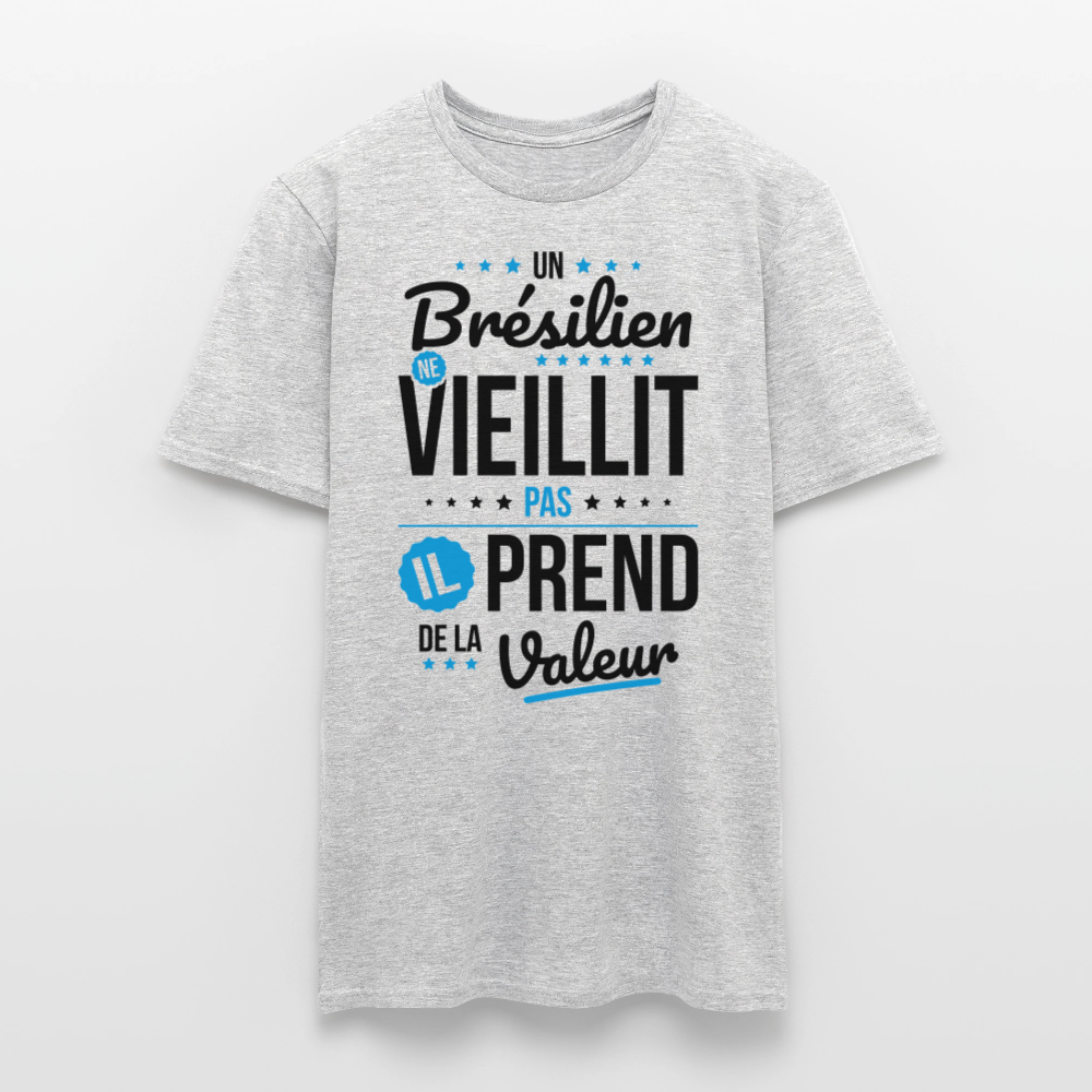 T-shirt Homme - Un Brésilien ne vieillit pas - gris chiné