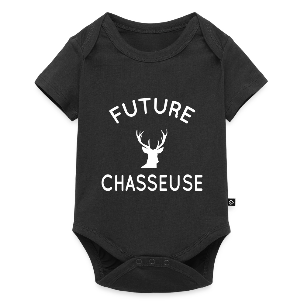Body Bébé bio manches courtes - Future chasseuse - noir