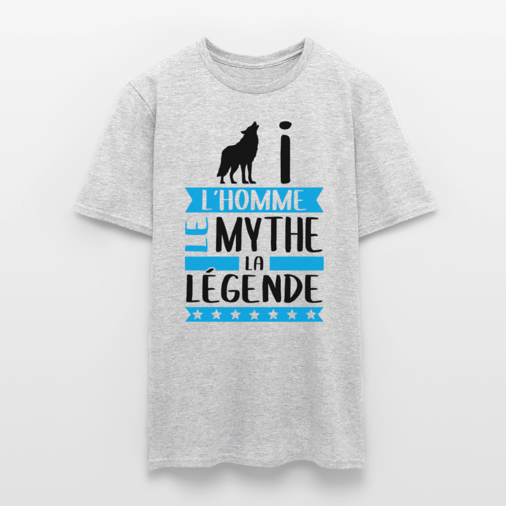T-shirt homme coloris clair Louis en rébus – L’homme, le mythe, la légende - gris chiné