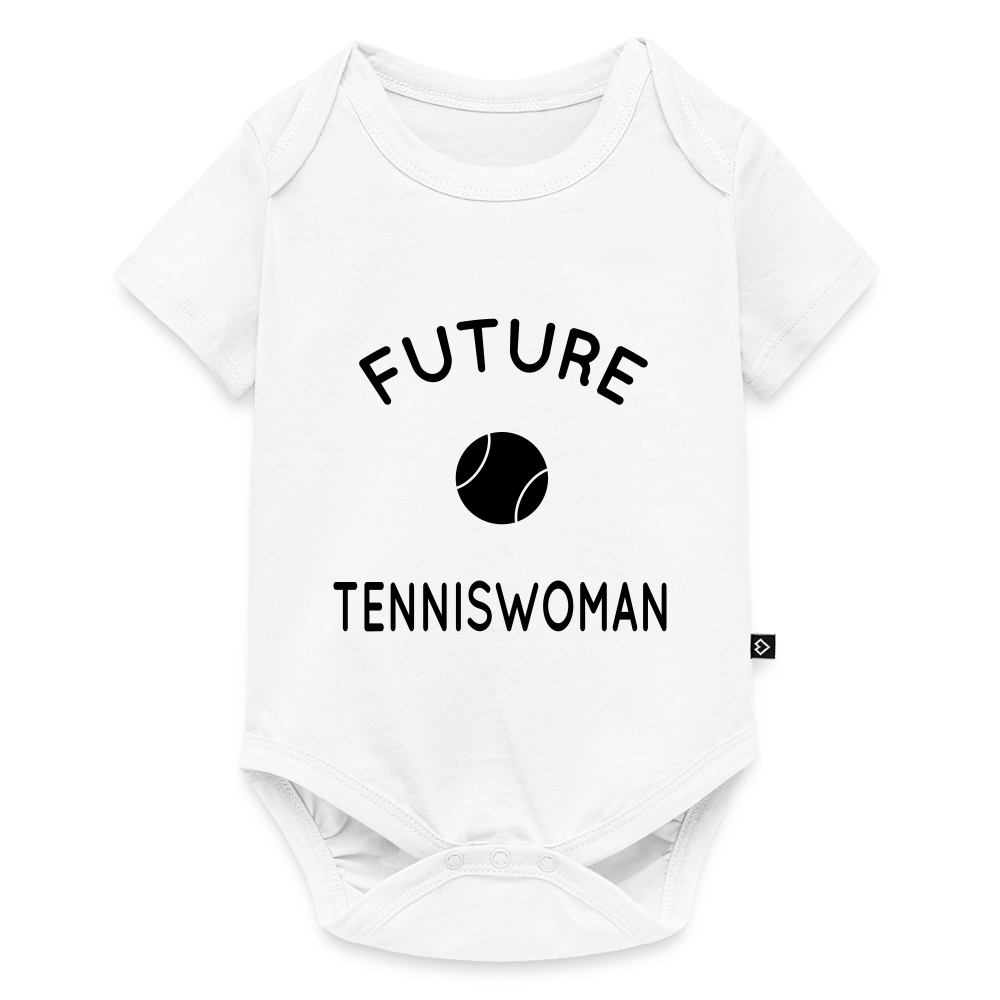 Body Bébé bio manches courtes - Future tenniswoman - blanc