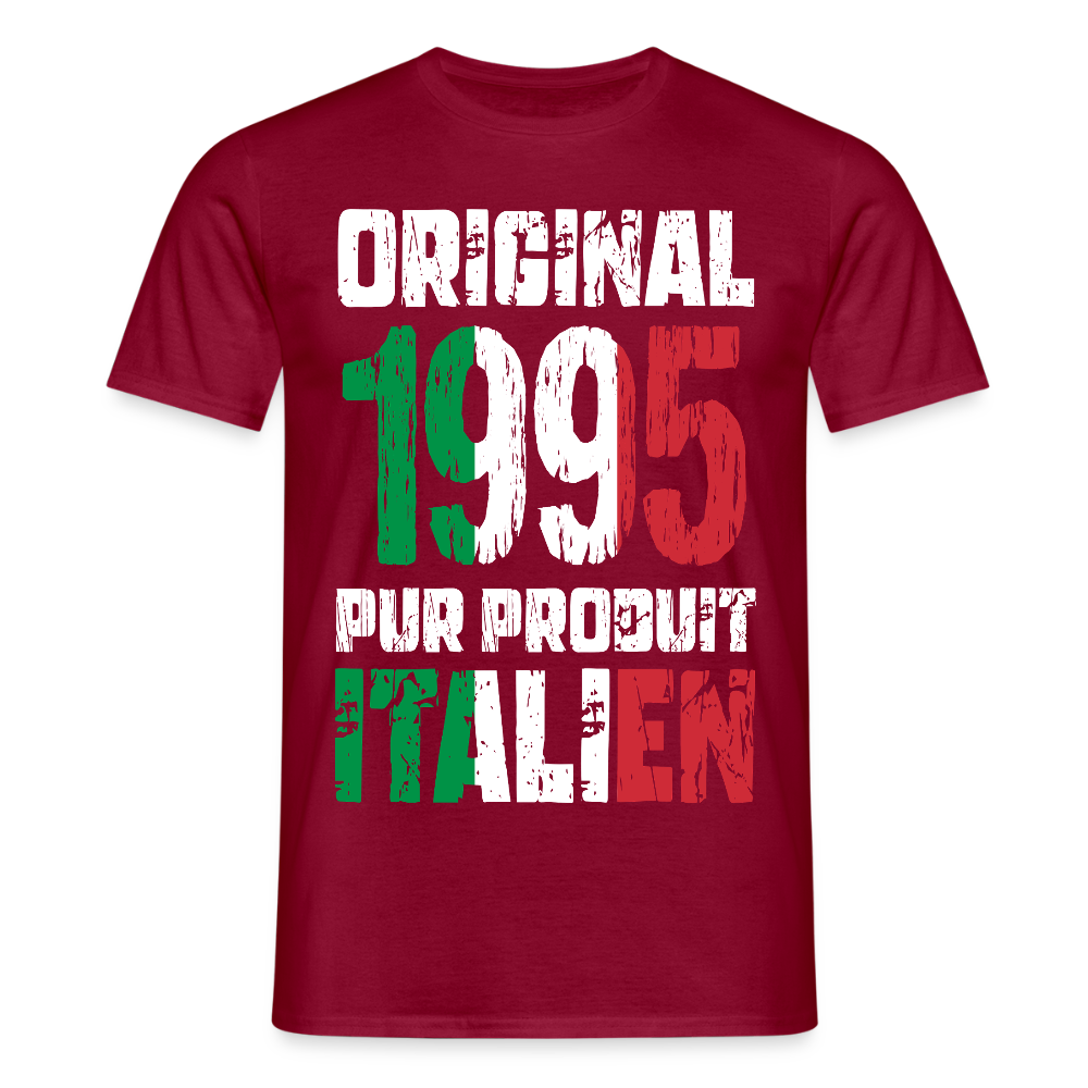 T-shirt Homme - Anniversaire 30 Ans - Original 1995 - Pur produit Italien - rouge brique