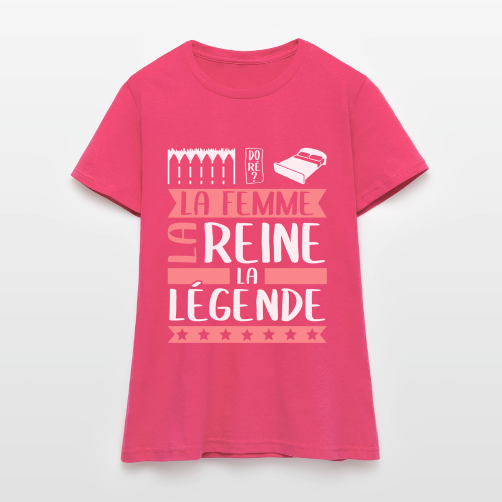 T-shirt femme Emilie rébus – La femme, la reine, la légende - rose azalée