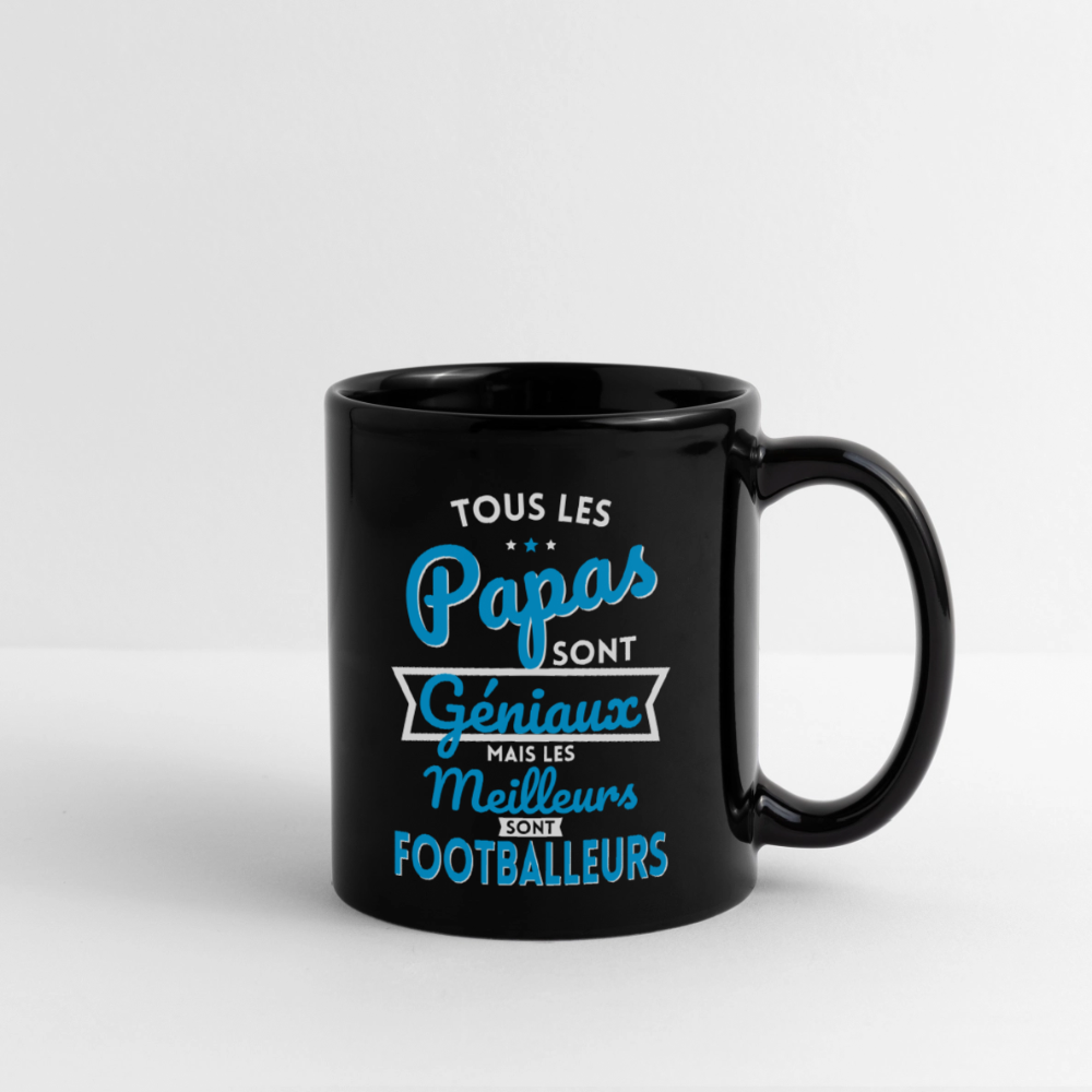 Mug uni - Papas géniaux - Les meilleurs sont footballeurs - noir