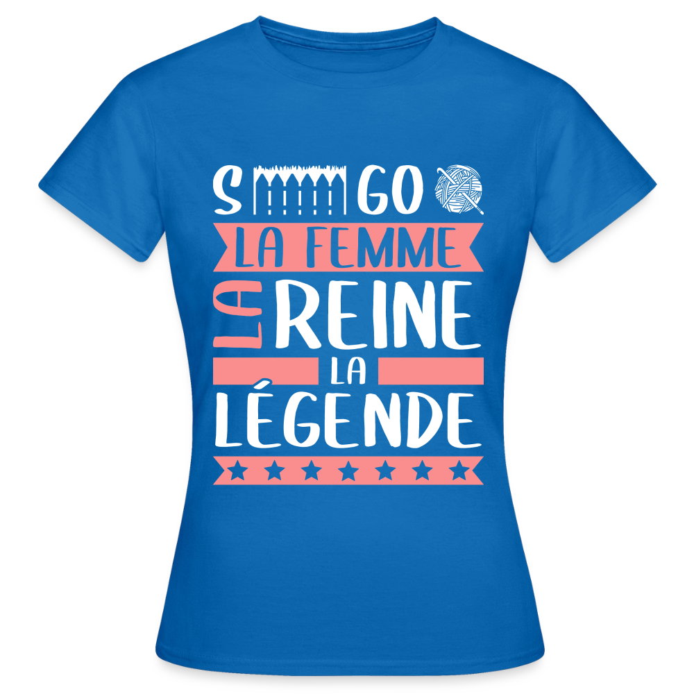 T-shirt femme Ségolène rébus – La femme, la reine, la légende - bleu royal