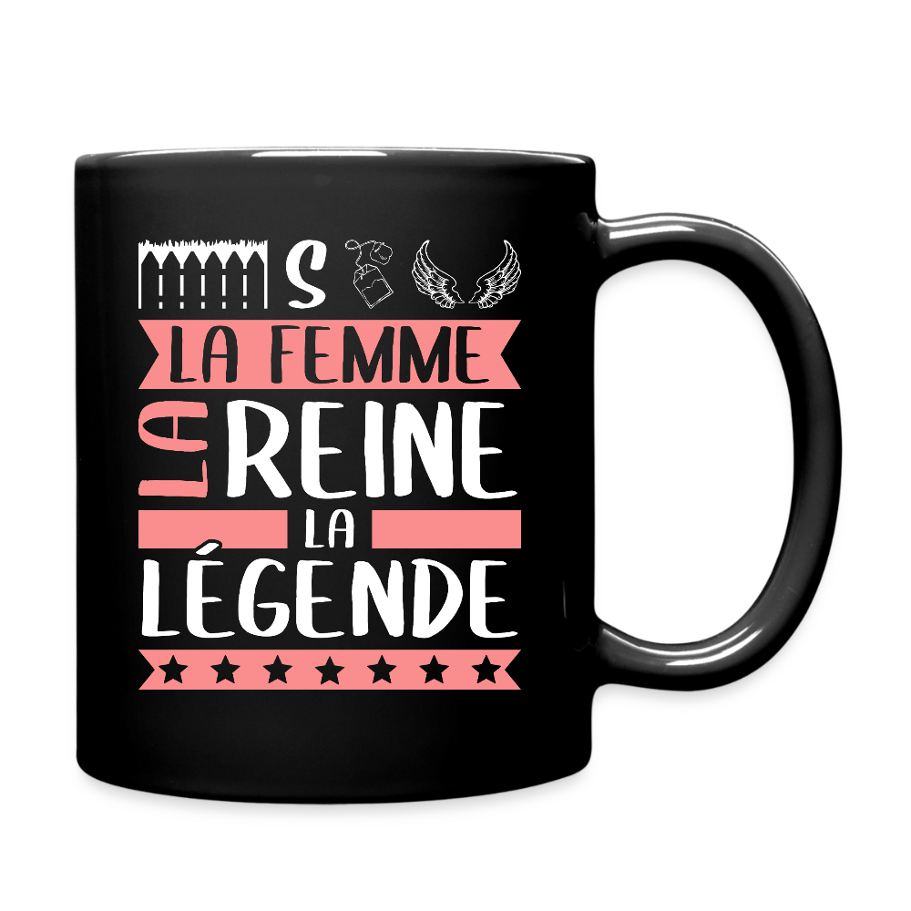 Mug uni Estelle rébus – La femme, la reine, la légende - noir