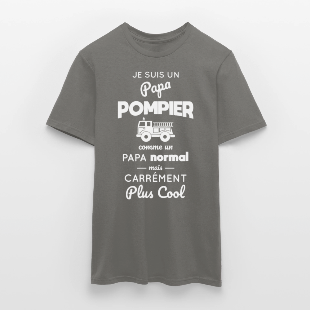 T-shirt Homme - Papa pompier plus cool - gris graphite