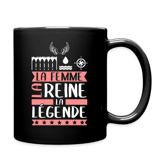 Mug uni Eléonore rébus – La femme, la reine, la légende - noir