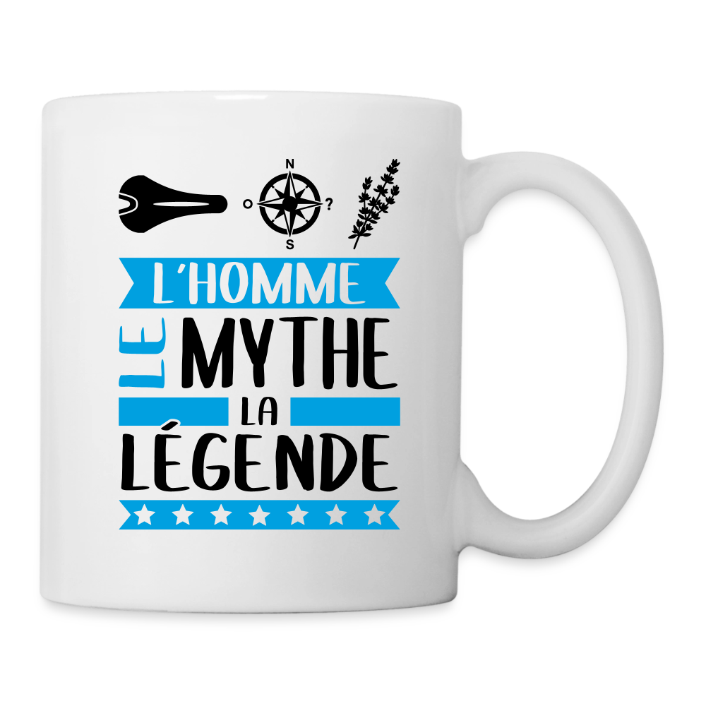 Mug blanc Célestin rébus – L’homme, le mythe, la légende - blanc