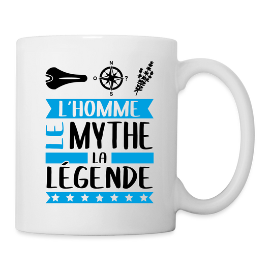 Mug blanc Célestin rébus – L’homme, le mythe, la légende - blanc