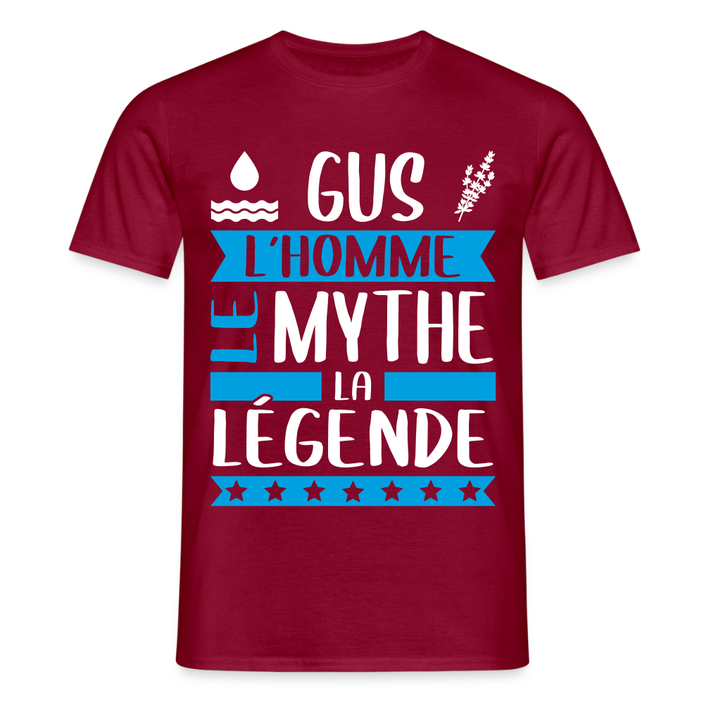 T-shirt homme Augustin rébus – L’homme, le mythe, la légende - rouge brique