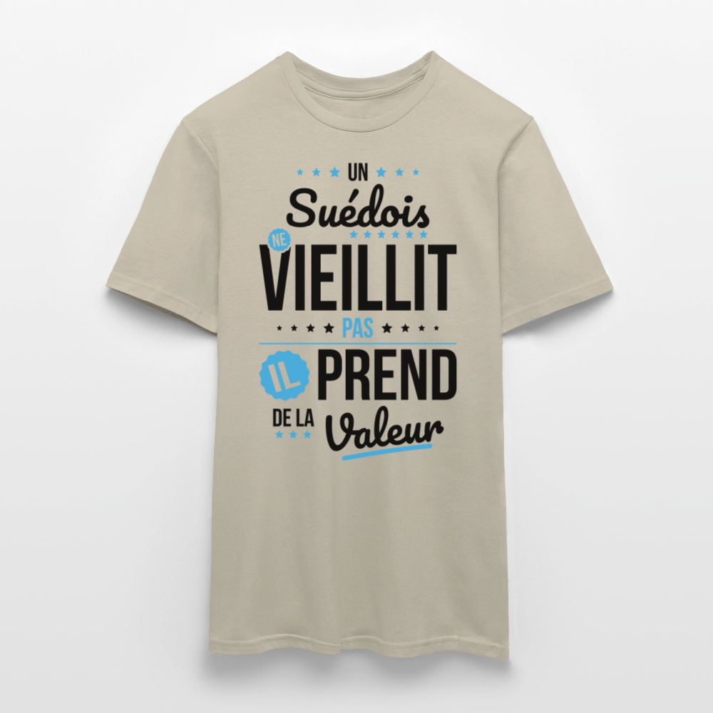 T-shirt Homme - Un Suédois ne vieillit pas - beige sable