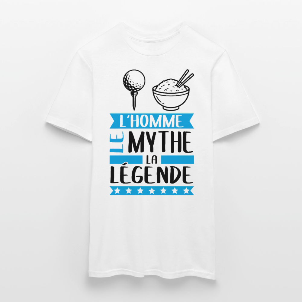 T-shirt homme coloris clair Thierry rébus – L’homme, le mythe, la légende - blanc
