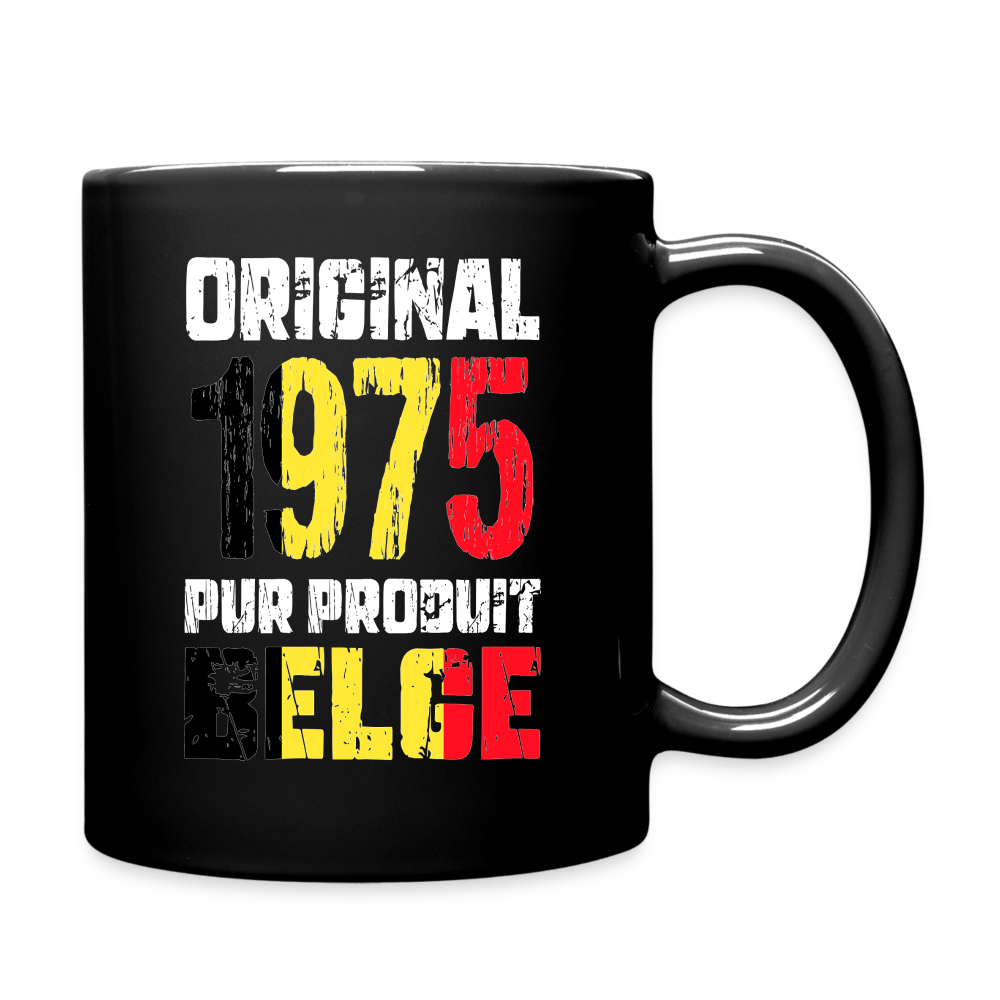 Mug uni - Anniversaire 50 Ans - Original 1975 - Pur produit Belge - noir