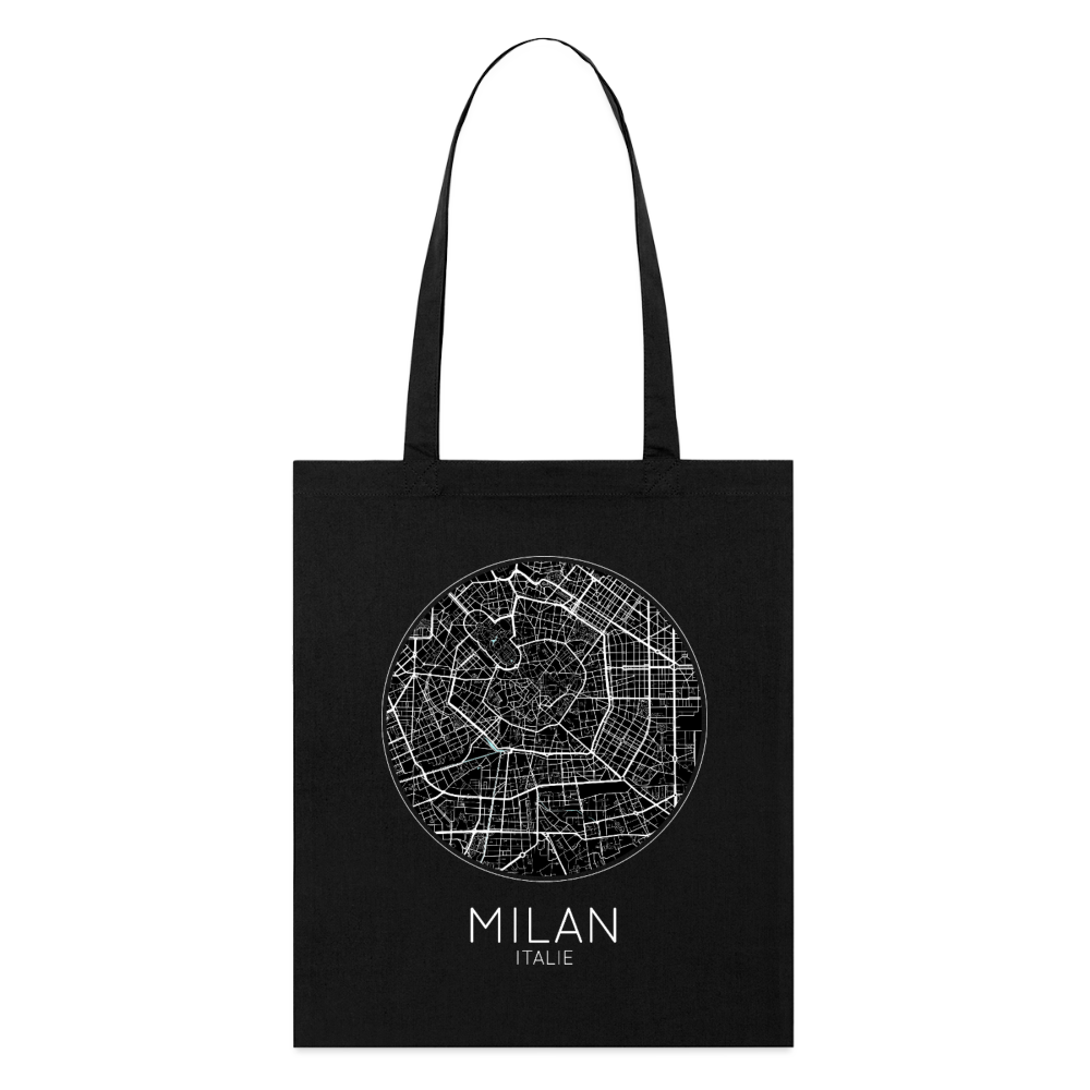 Tote Bag Milan Bio – Plan de Milan - noir