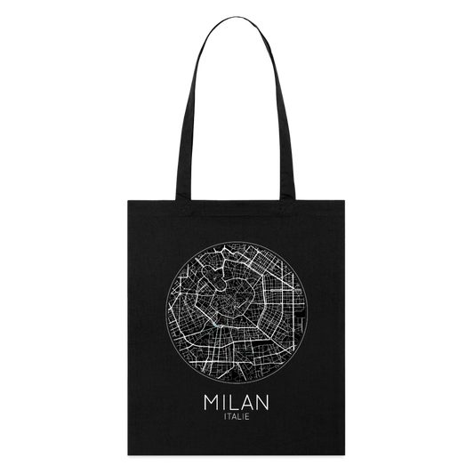 Tote Bag Milan Bio – Plan de Milan - noir