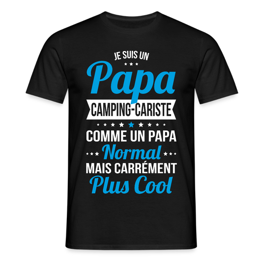 T-shirt Homme - Papa camping-cariste plus cool - noir