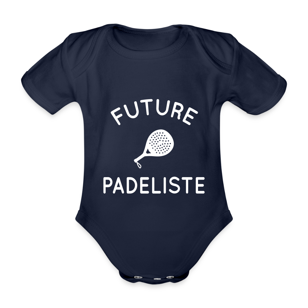 Body Bébé bio manches courtes - Future padeliste - marine foncé