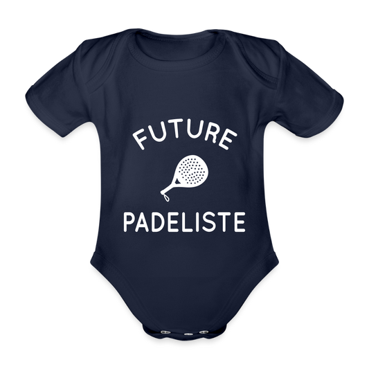 Body Bébé bio manches courtes - Future padeliste - marine foncé