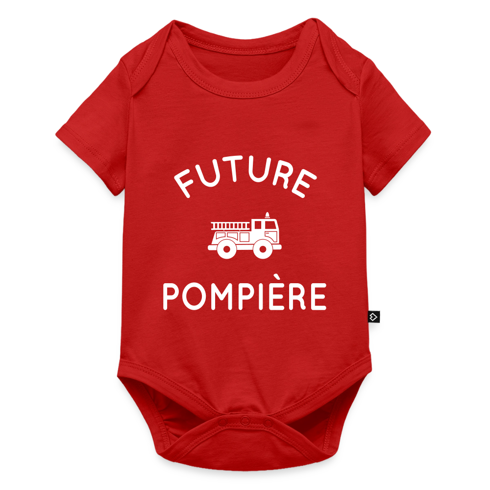 Body Bébé bio manches courtes - Future pompière - rouge